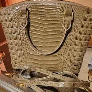 BRAHMIN Medium Duxbury Hand Bag Purse Crossbody Neutral Beige Basically New